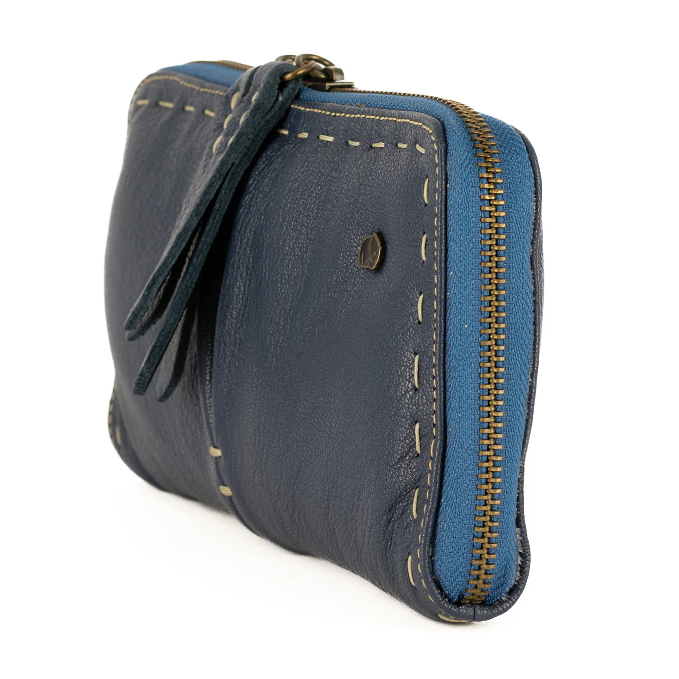 Olwethu : Ladies Leather Clutch Purse in Denim Cayak - Image 5