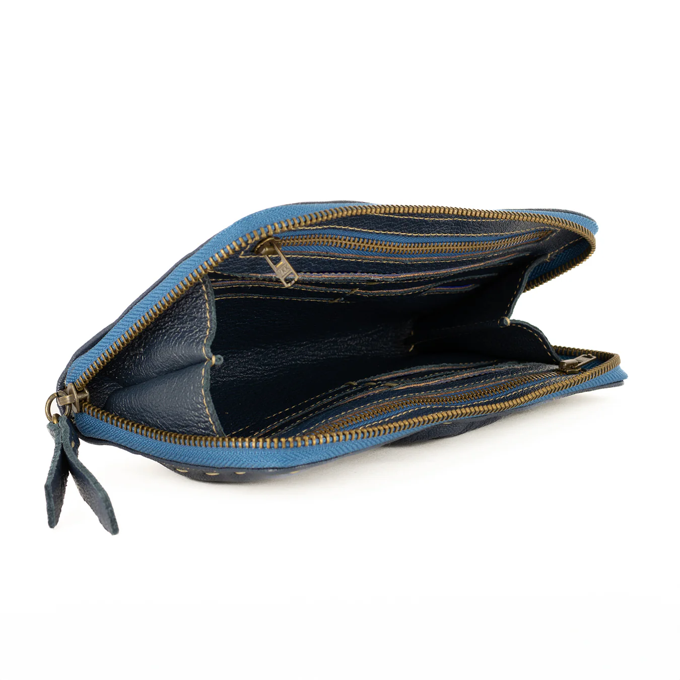 Olwethu : Ladies Leather Clutch Purse in Denim Cayak - Image 7