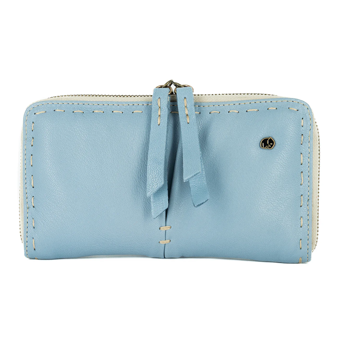 Olwethu : Ladies Leather Clutch Purse in Jeans Cayak - Image 3