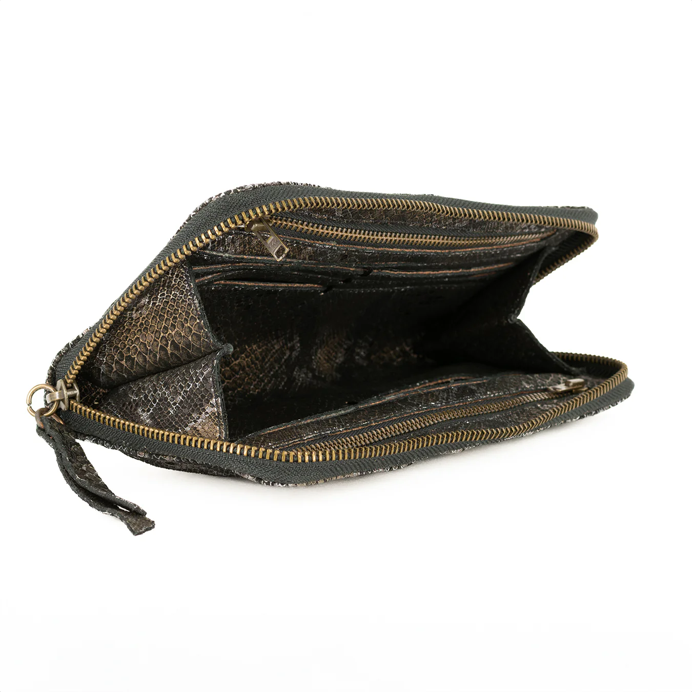 Olwethu : Ladies Leather Clutch Purse in Nero Rockafella - Image 6
