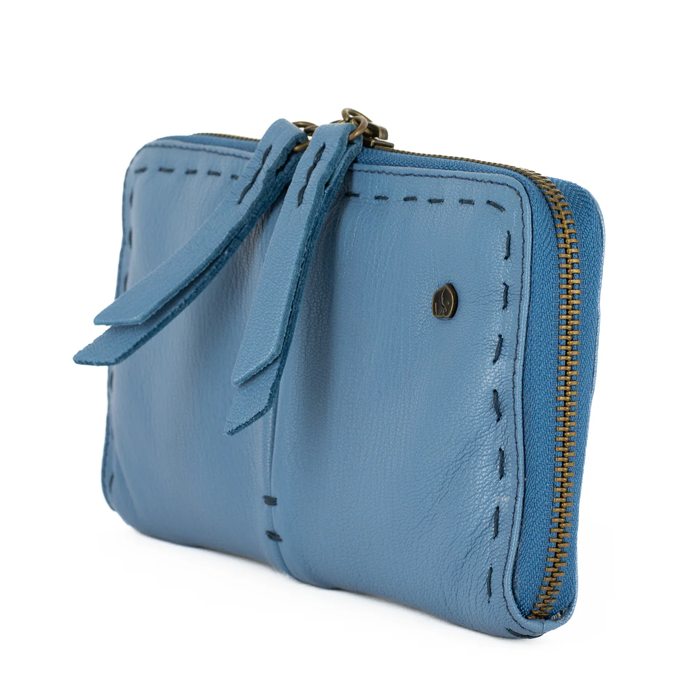 Olwethu : Ladies Leather Clutch Purse in Oceano Cayak - Image 3