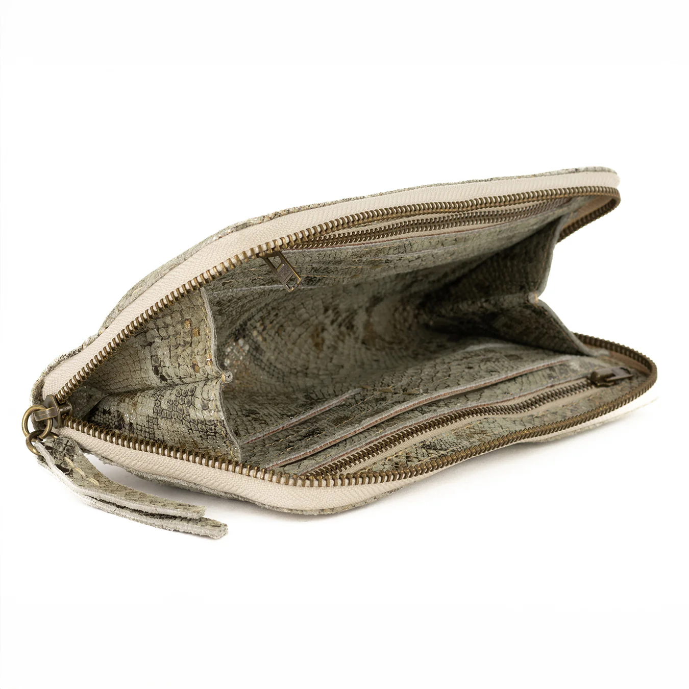 Olwethu : Ladies Leather Clutch Purse in Opal Rockafella - Image 6