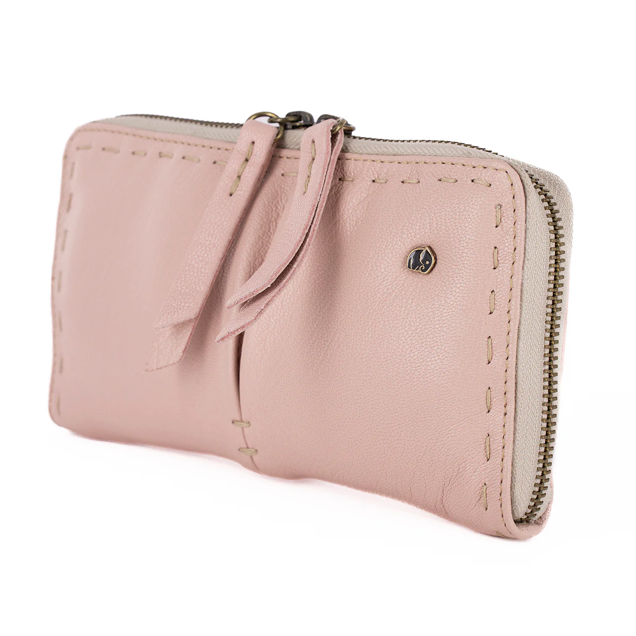 Olwethu : Ladies Leather Clutch Purse in Pink Cayak - Image 4