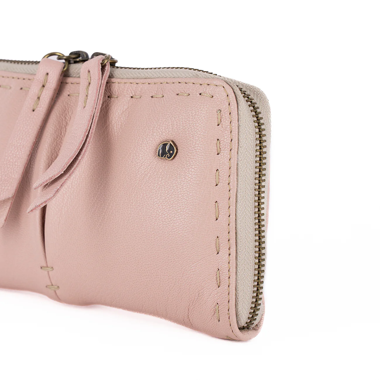Olwethu : Ladies Leather Clutch Purse in Pink Cayak - Image 5