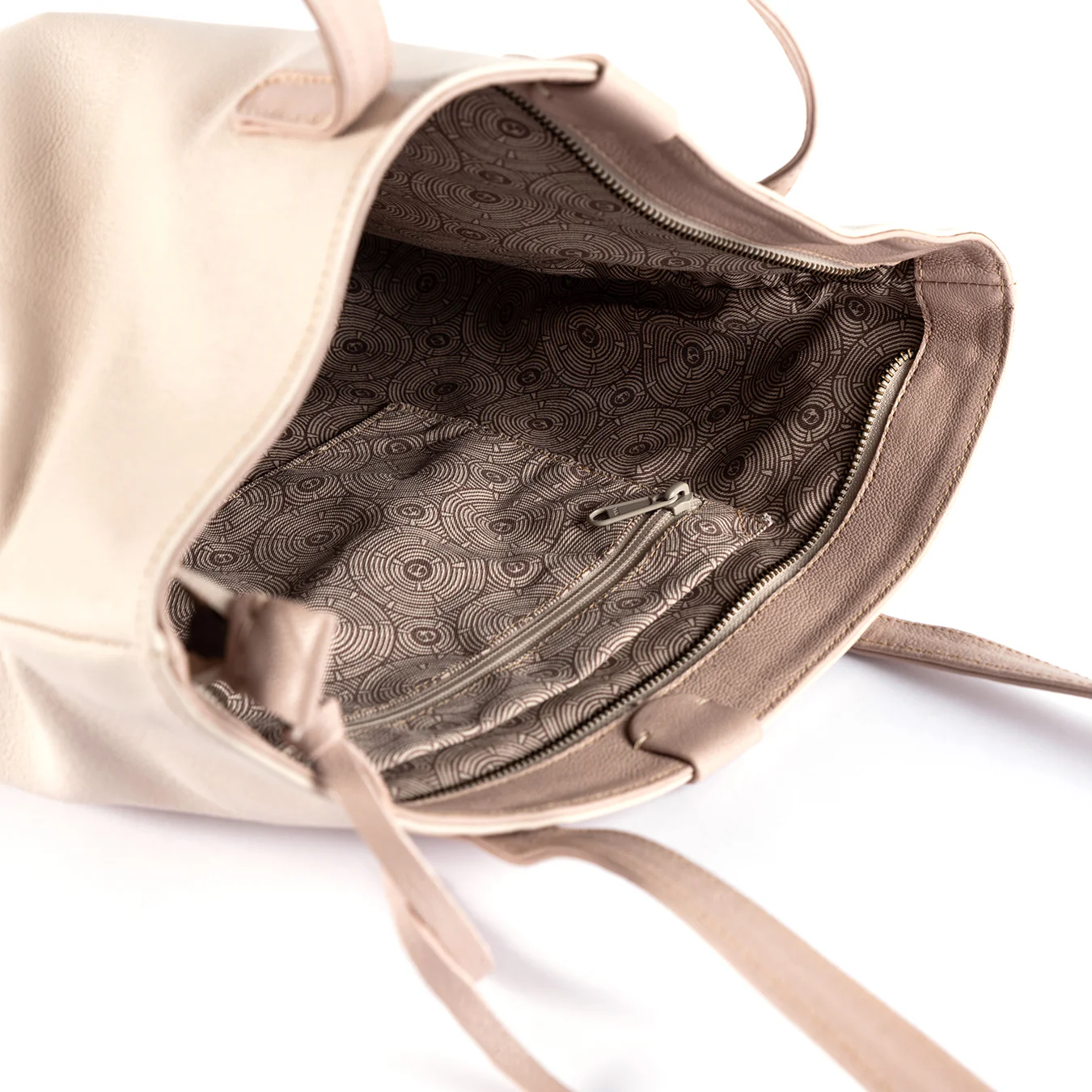 Omari : Ladies Leather Shopper Handbag in Cream and Rose Cayak - Image 7