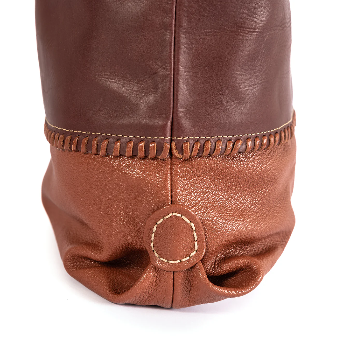 Omari : Ladies Leather Shopper Handbag in Raisin Relaxa & Suede Cayak - Image 6