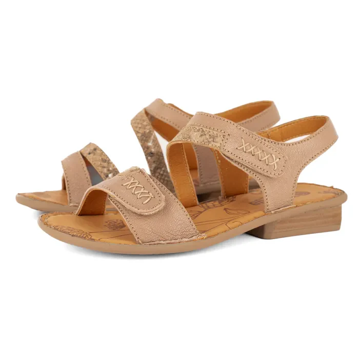Omaruru : Ladies Leather Sandal in Timber