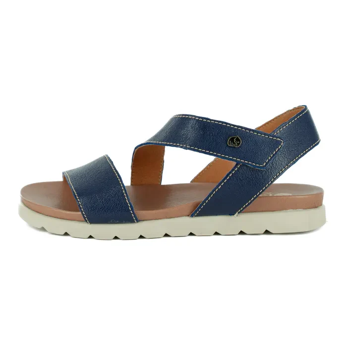 Otavi : Ladies Leather Sandal in Marine - Image 4