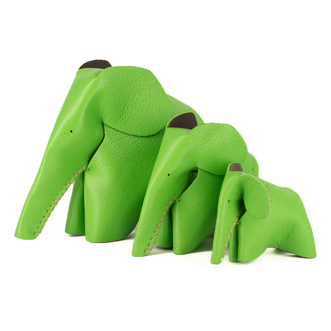 Peaches : Medium Elephant Family Accessory in Green Leather - Image 4