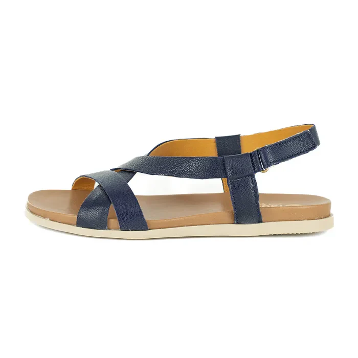 Sadani : Ladies Leather Sandal in Marine - Image 4