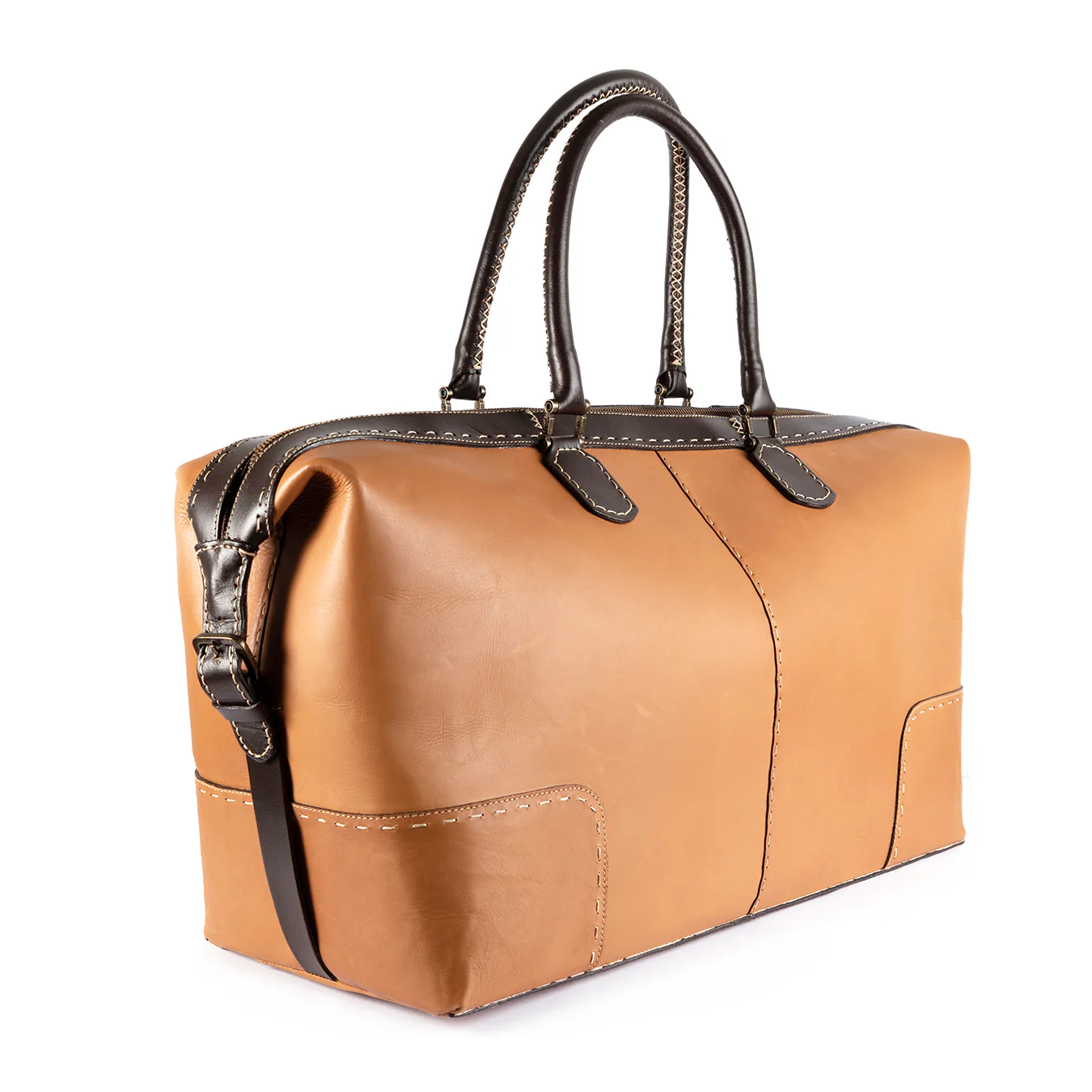 Sechaba : Leather Travel Bag in Hazel Relaxa - Image 3