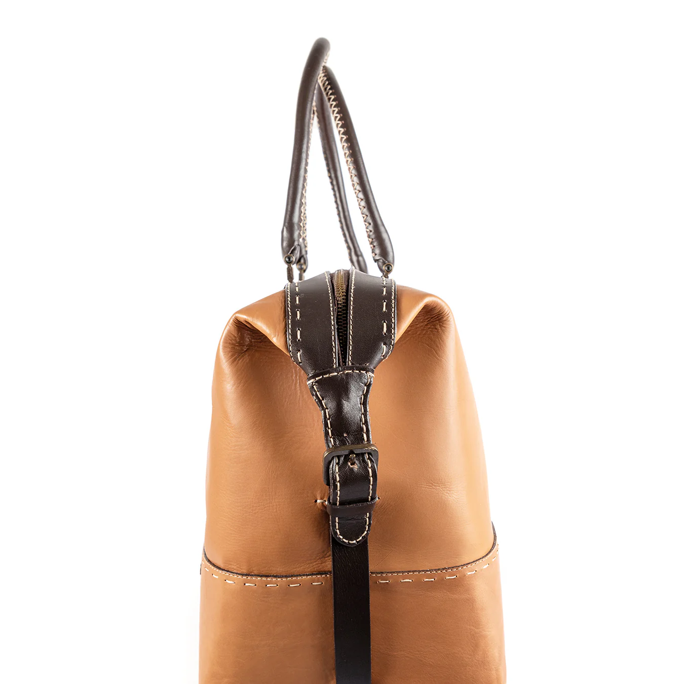 Sechaba : Leather Travel Bag in Hazel Relaxa - Image 6