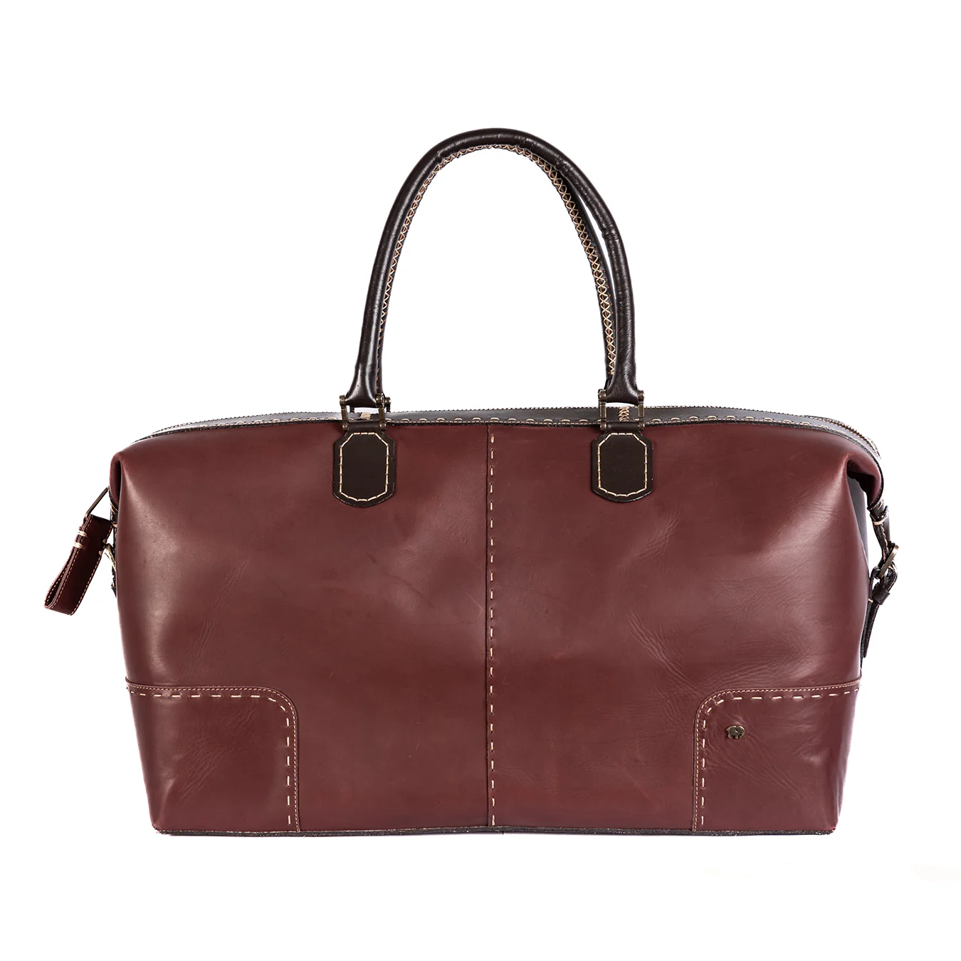 Sechaba : Leather Travel Bag in Raisin Relaxa - Image 2