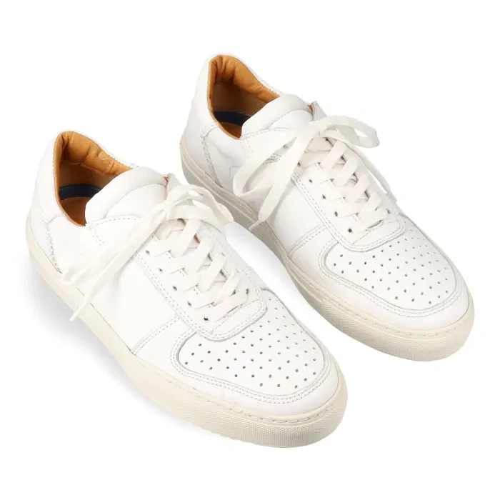 Siphuma : Mens Leather Sneaker in Brilliant White - Image 2