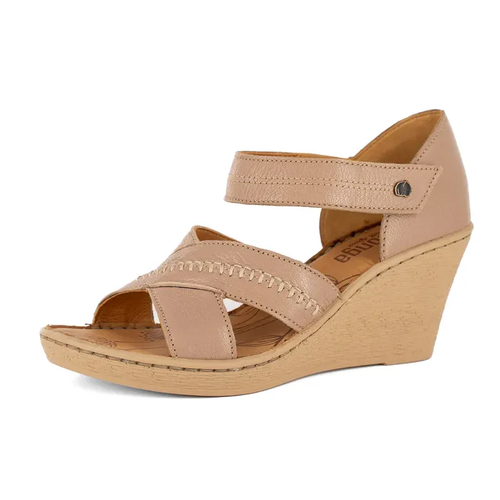 Tangier : Ladies Leather High-Heel Sandal in Timber - Image 2