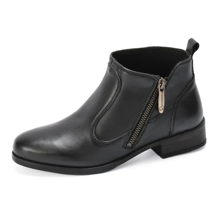 Turkana : Ladies Leather Ankle Boot in Black - Image 2