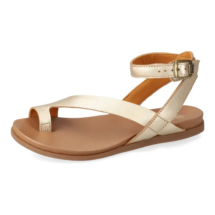 Ugalonci : Ladies Leather Sandal in Gold - Image 2