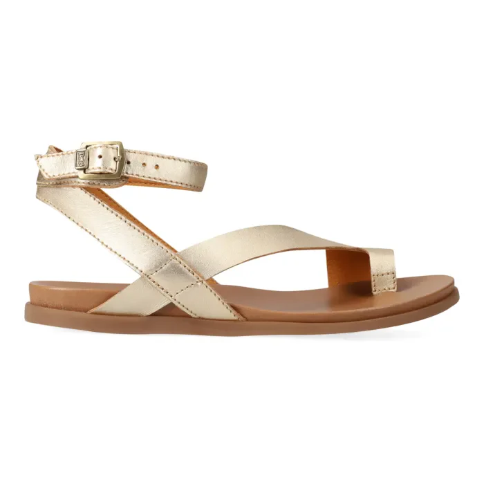 Ugalonci : Ladies Leather Sandal in Gold - Image 3