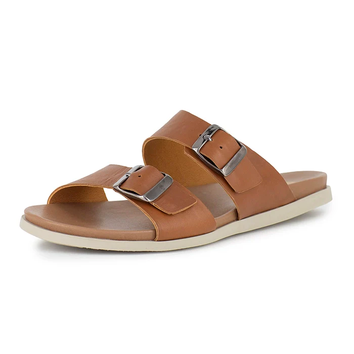 Uhuru : Ladies Leather Sandal in Hazel - Image 2