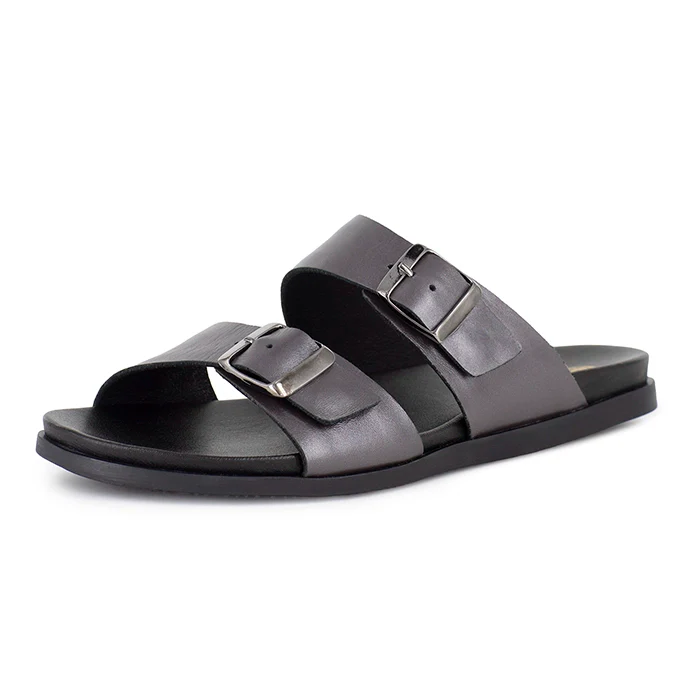 Uhuru : Ladies Leather Sandal in Silver - Image 2