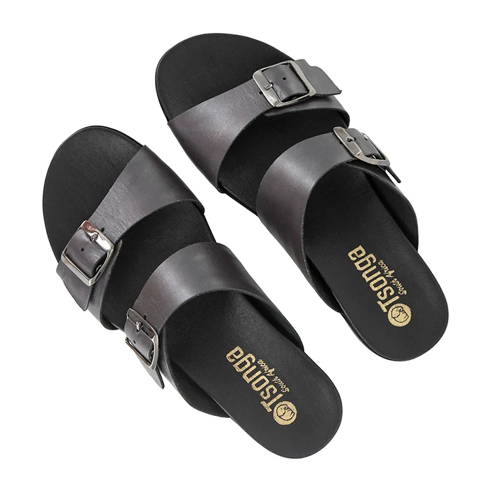 Uhuru : Ladies Leather Sandal in Silver - Image 4