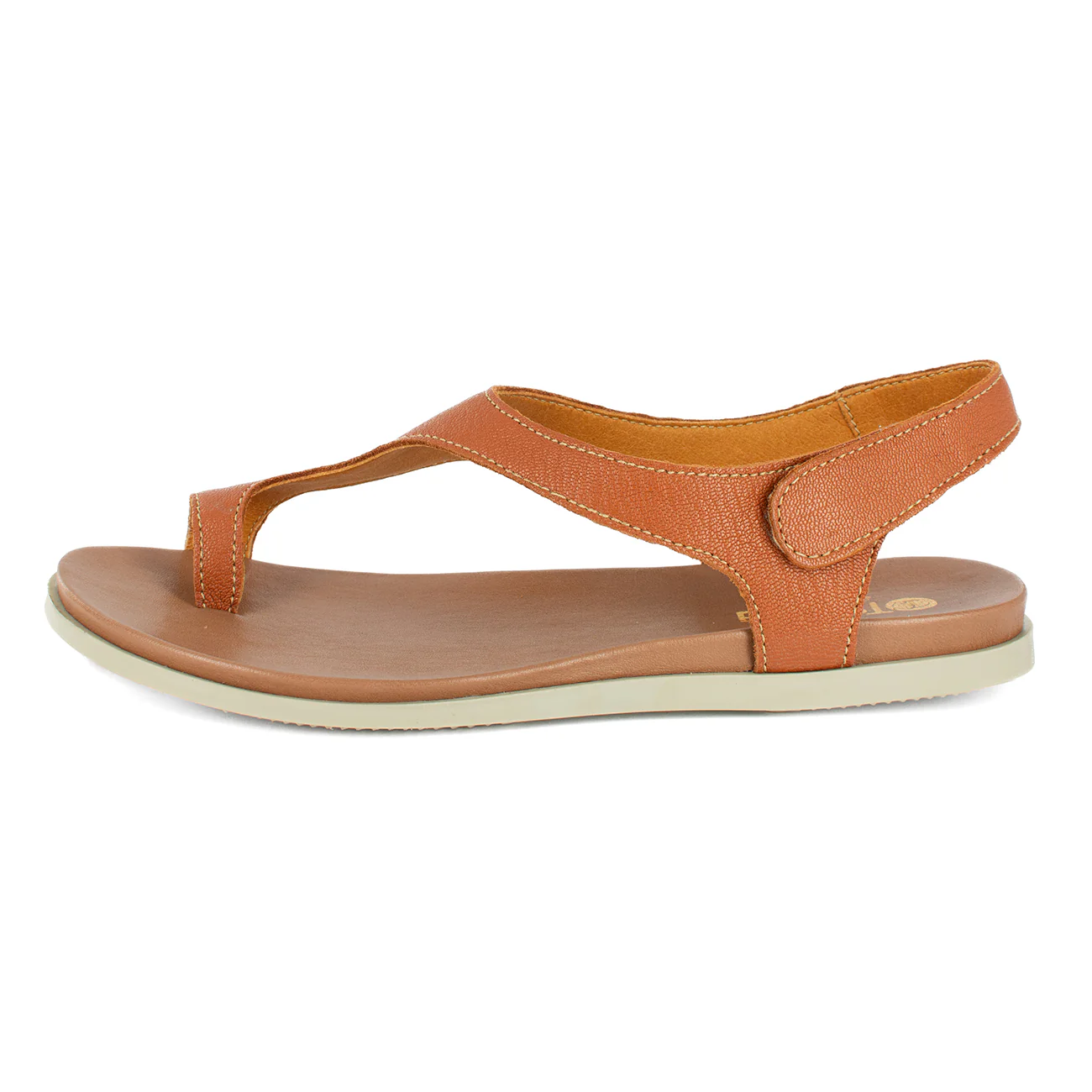 Ukumosa : Ladies Leather Sandal in Oak - Image 4