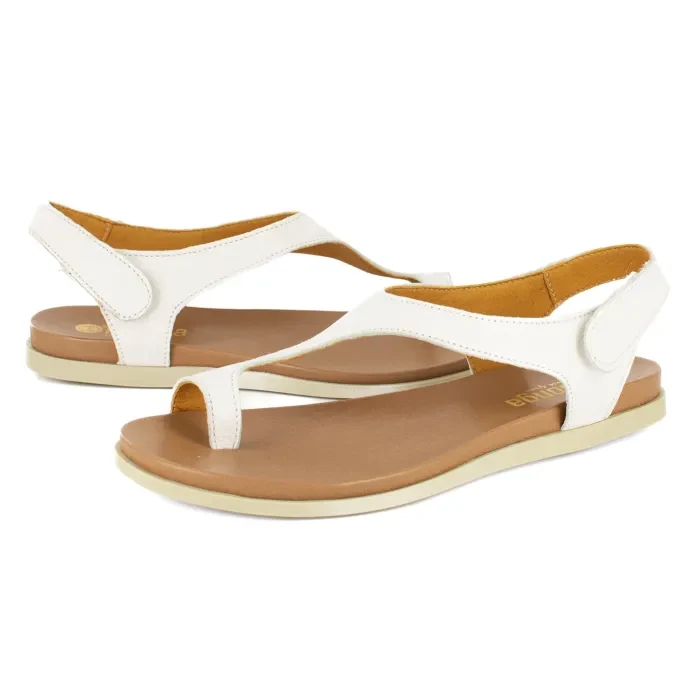 Ukumosa : Ladies Leather Sandal in White - Image 3