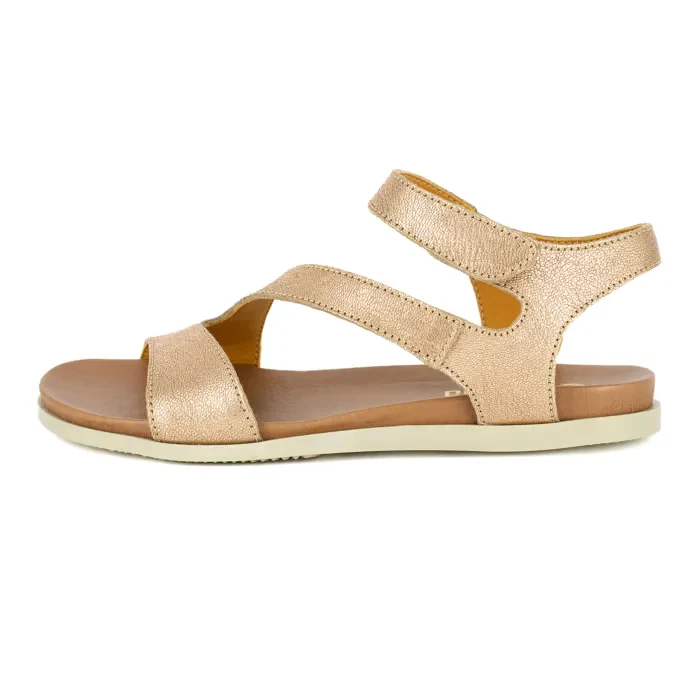 Umgodlo : Ladies Leather Sandal in Gold Metallic - Image 3