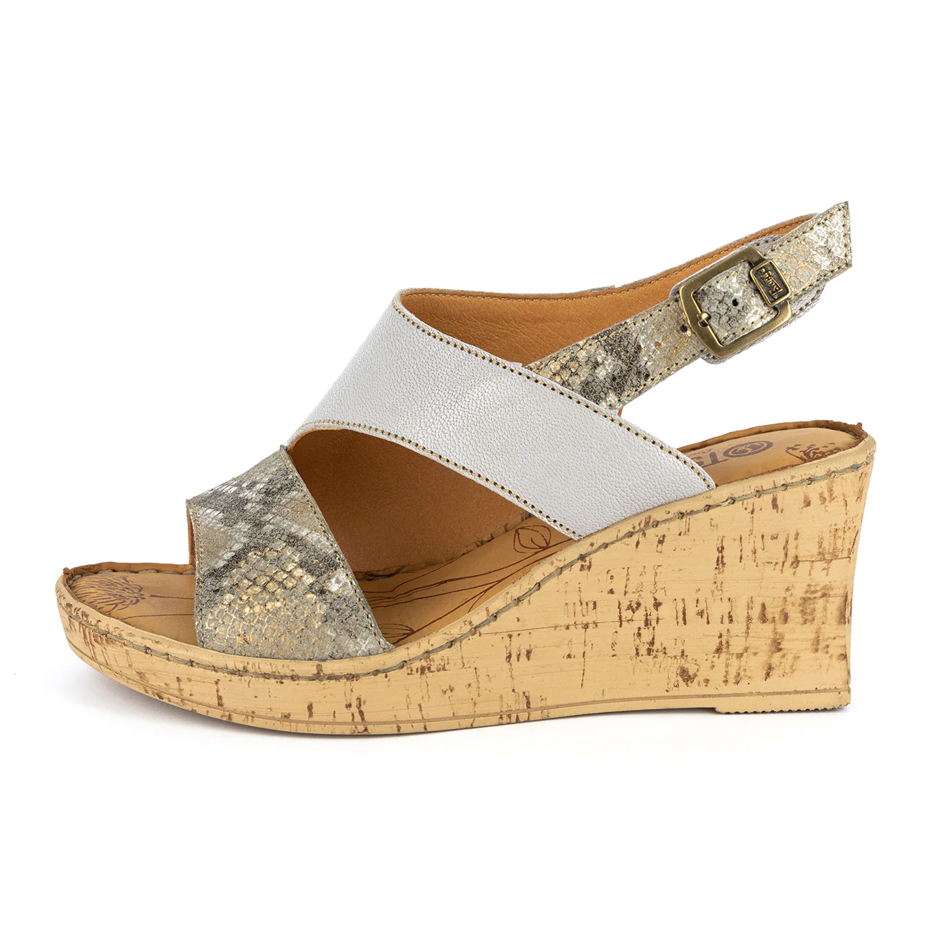Umgwaqo : Ladies High-Heeled Leather Sandal in Quarry & Opal - Image 4