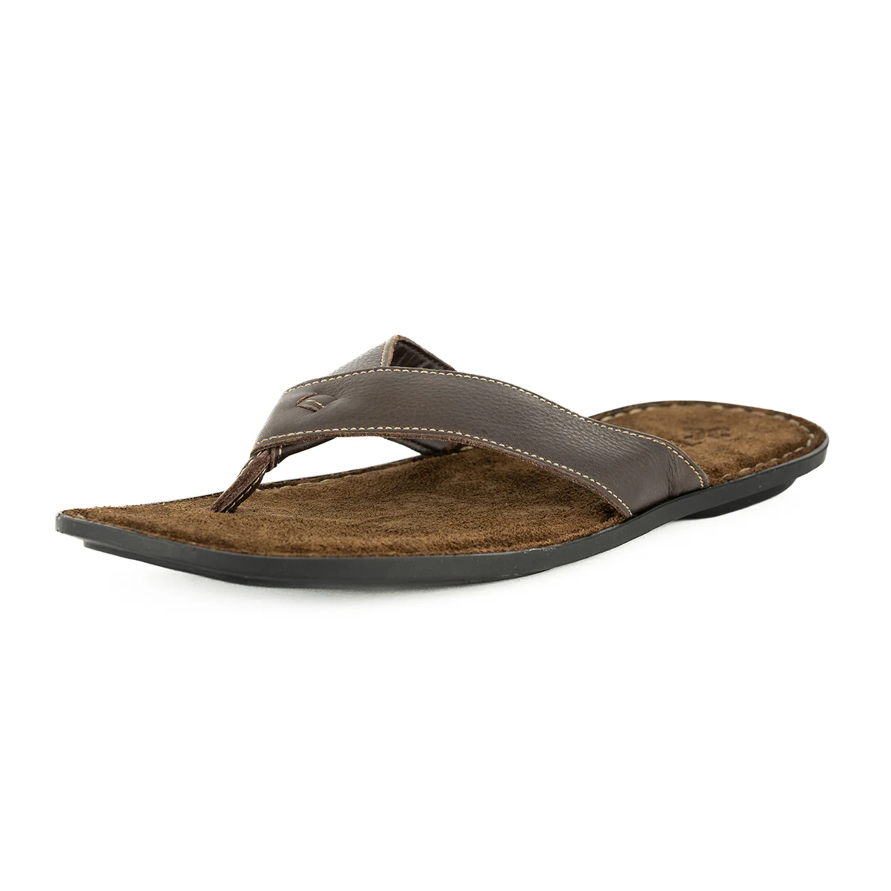 Umhlanga : Mens Leather Tslops Sandal in Choc Natan - Image 3