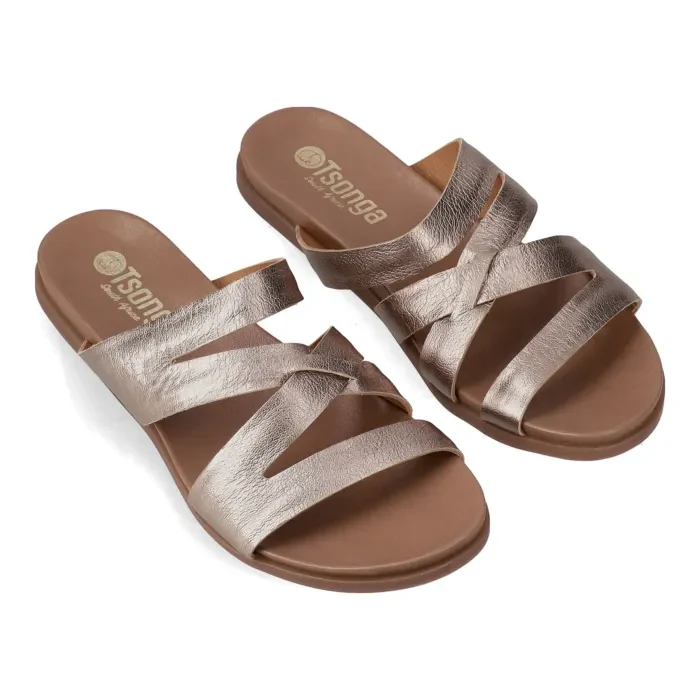Umzantsi : Ladies Leather Sandal in Sabbia