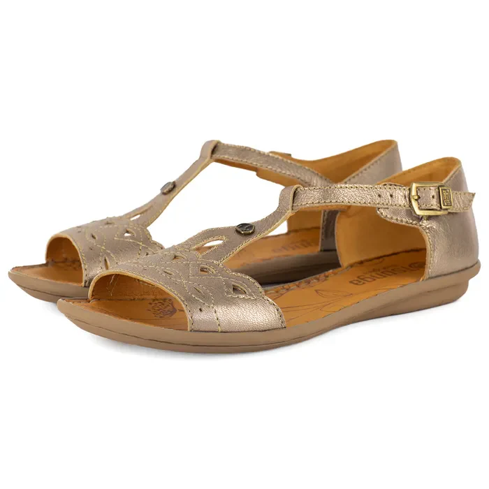 Venge : Ladies Leather Sandal in Sabbia