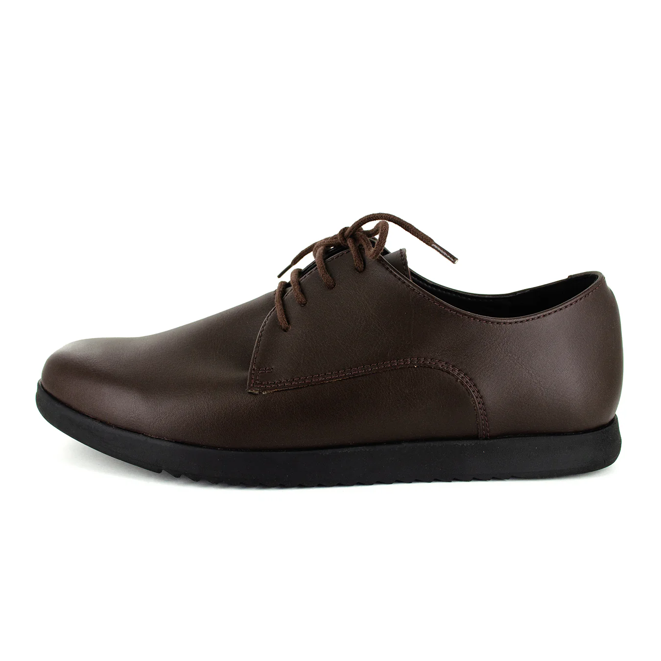 WYSO Oregon : Youth/Mens Leather Formal/School Shoe in Choc Ranger (PETA-approved Vegan Bioveg Leather) - Image 4