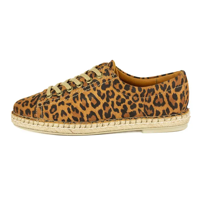 Yebo : Ladies Leather Espadrille Sneaker in Spotted Lisoto - Image 3