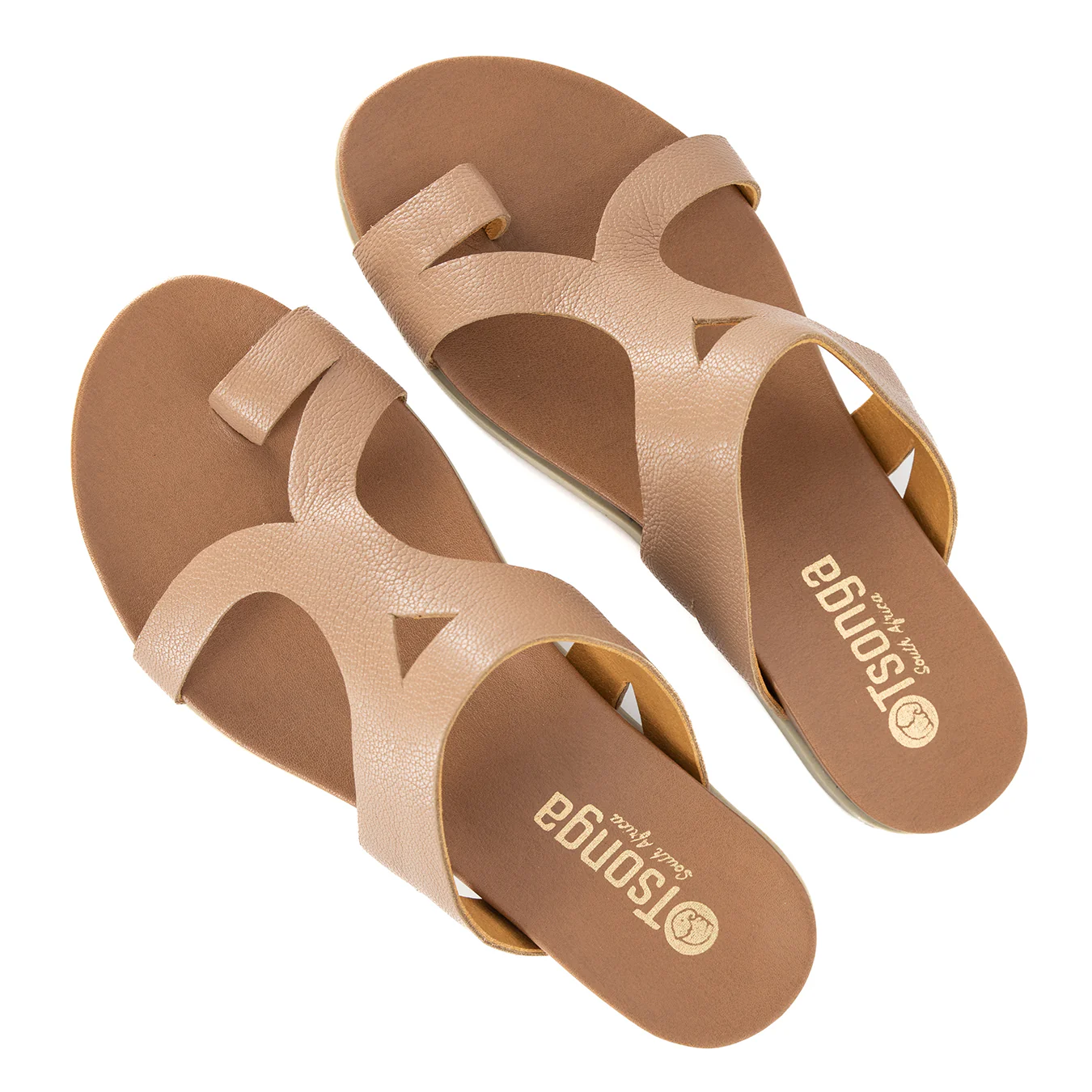 Zawadi : Ladies Leather Sandal in Timber - Image 4