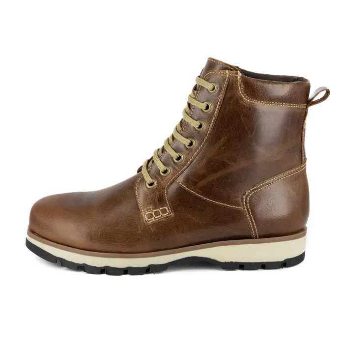 Zibonele : Mens Lace-Up Boot in Brown Carvano - Image 3