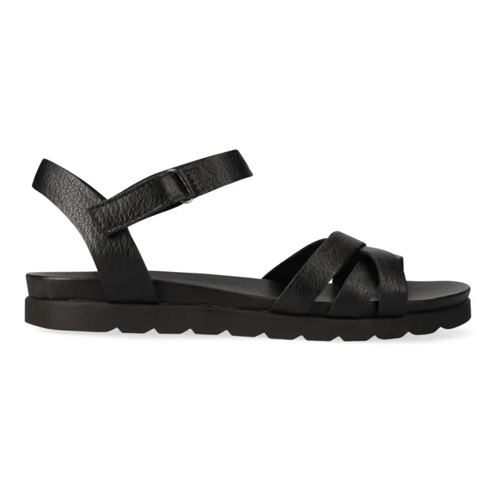 Zigoduka : Ladies Leather Sandal in Black - Image 3