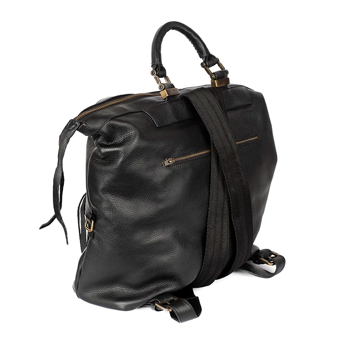 Zinande : Leather Backpack in Black Natan - Image 5